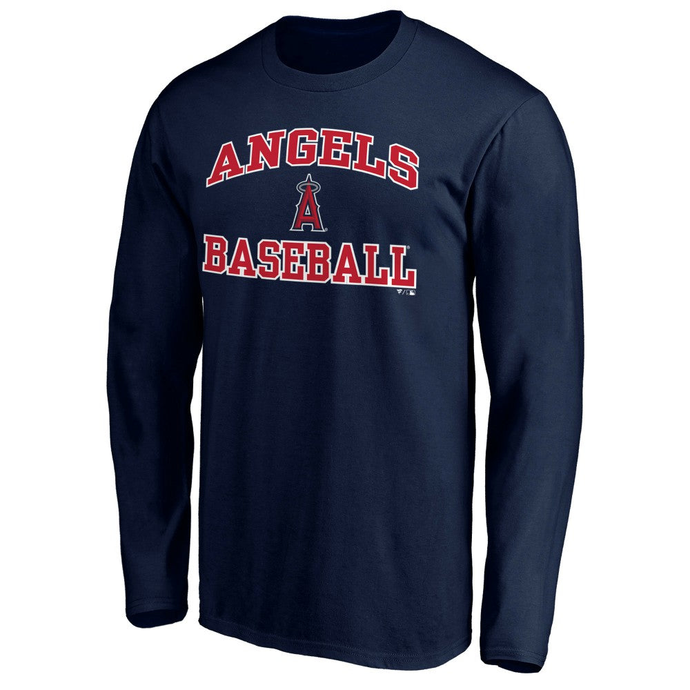 MLB Men's Navy Los Angeles Angels Team Heart & Soul Long Sleeve T-Shirt