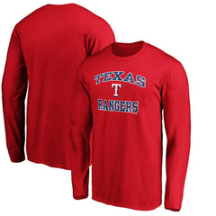 MLB Men's Red Texas Rangers Team Heart & Soul Long Sleeve T-Shirt