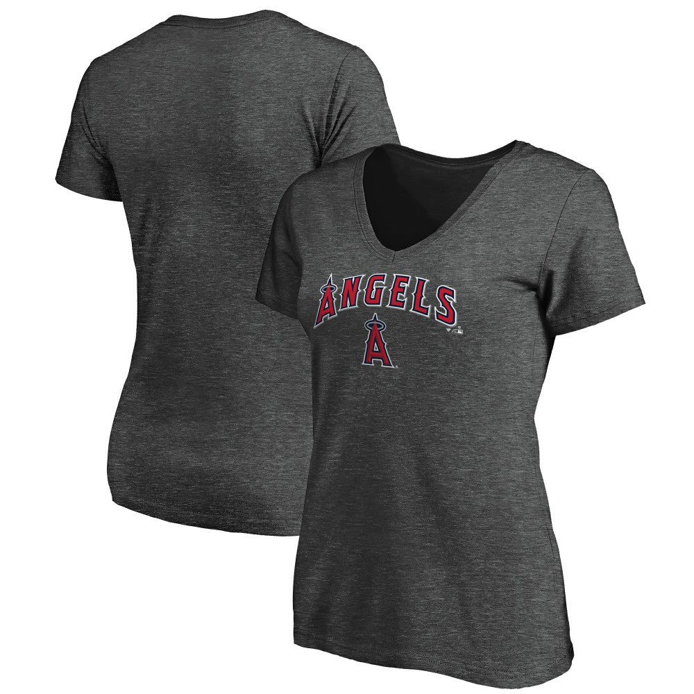 MLB Los Angeles Angels Fanatics Women's Team Logo Lockup V-Neck T-Shirt