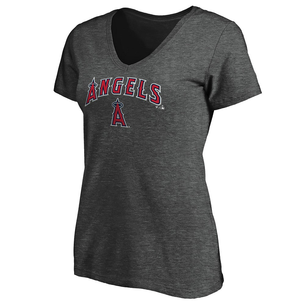 MLB Los Angeles Angels Fanatics Women's Team Logo Lockup V-Neck T-Shirt