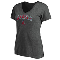 MLB Los Angeles Angels Fanatics Women's Team Logo Lockup V-Neck T-Shirt