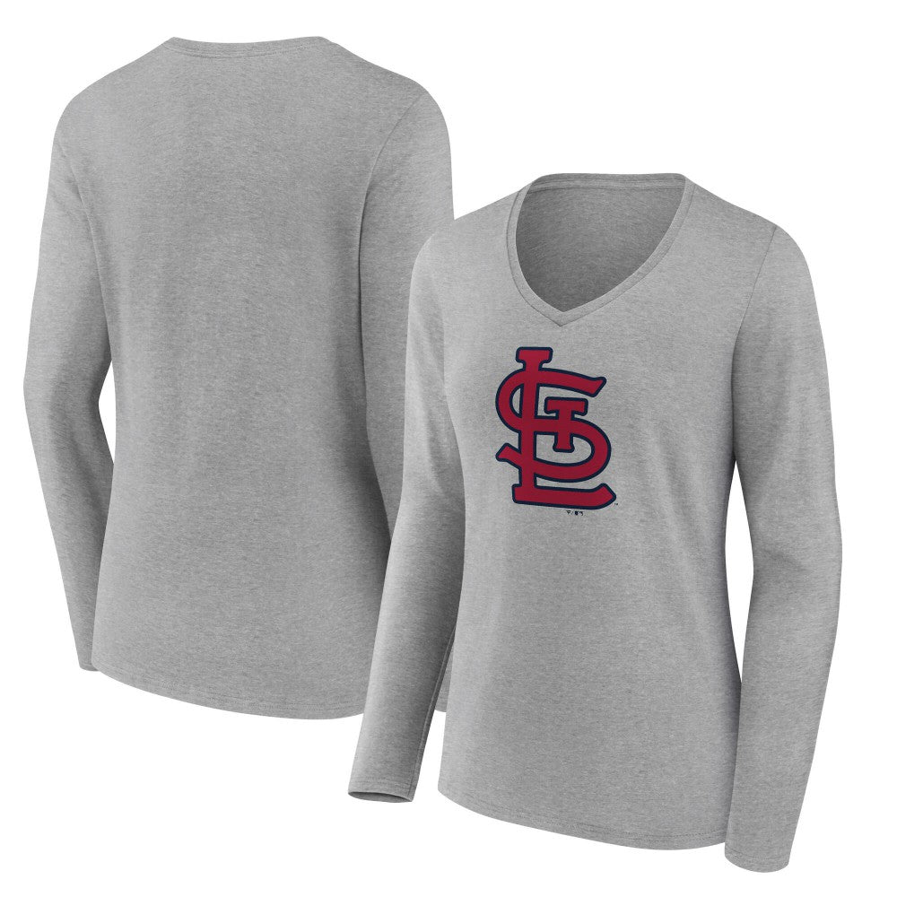 MLB St. Louis Cardinals Women's Core Official Logo Long Sleeve V-Neck T-Shirt