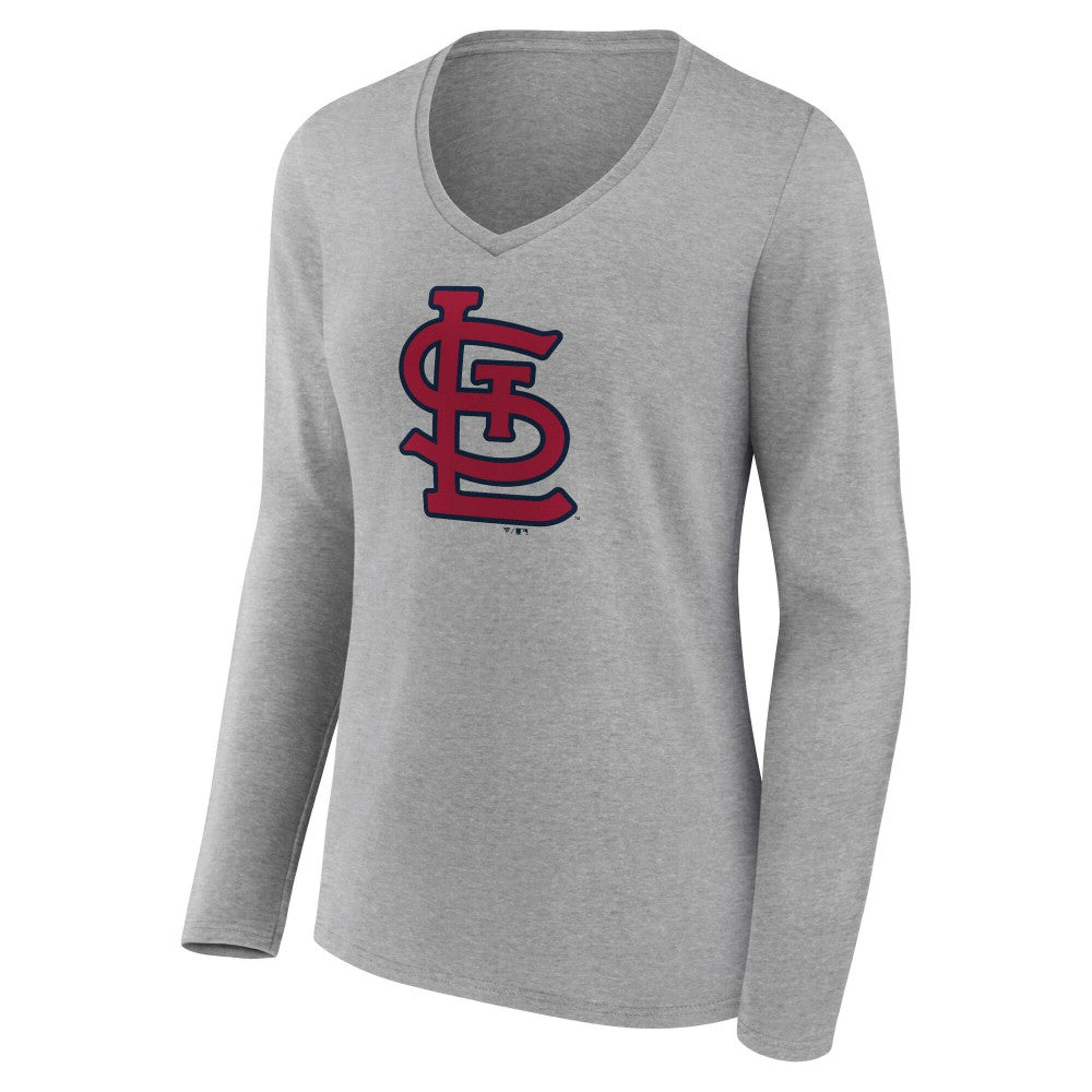 MLB St. Louis Cardinals Women's Core Official Logo Long Sleeve V-Neck T-Shirt