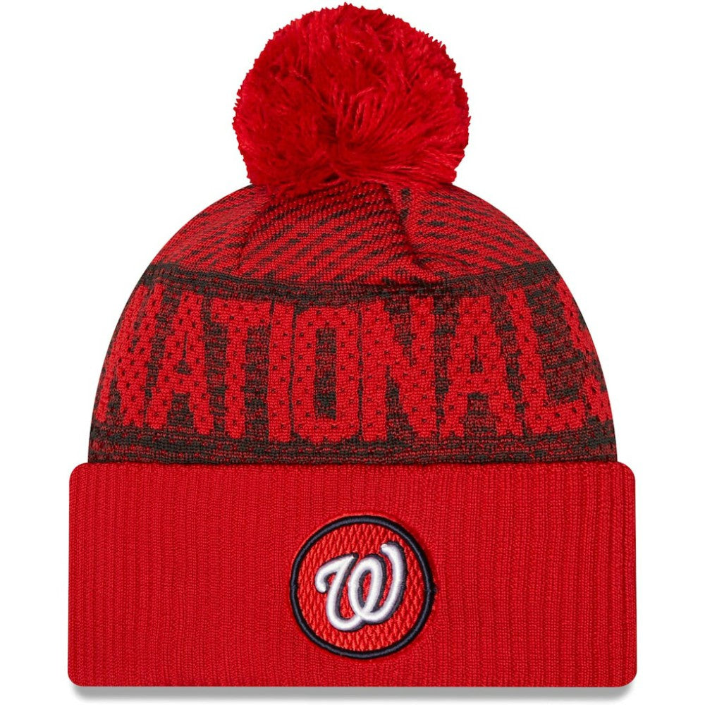 MLB Washington Nationals New Era Authentic Collection Sport Cuffed Knit Hat with Pom