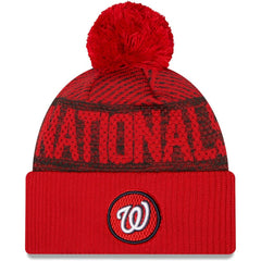 MLB Washington Nationals New Era Authentic Collection Sport Cuffed Knit Hat with Pom