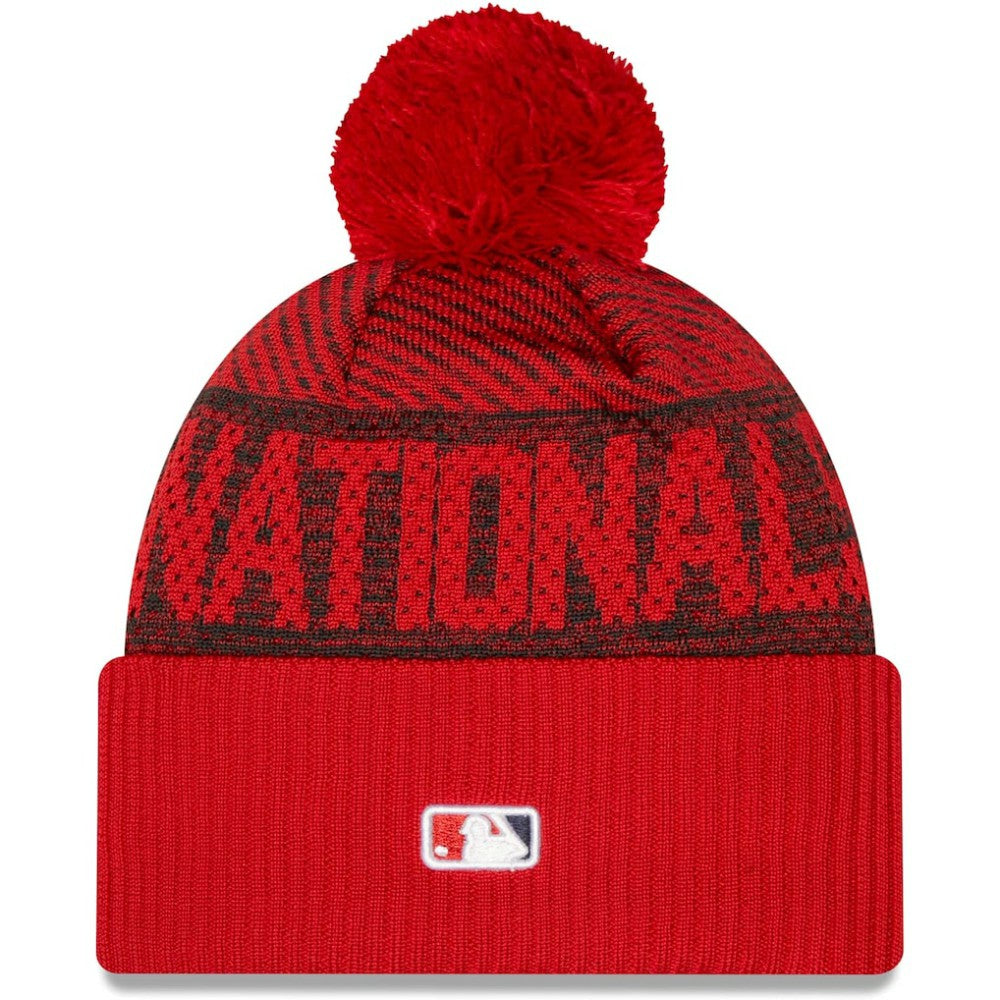 MLB Washington Nationals New Era Authentic Collection Sport Cuffed Knit Hat with Pom