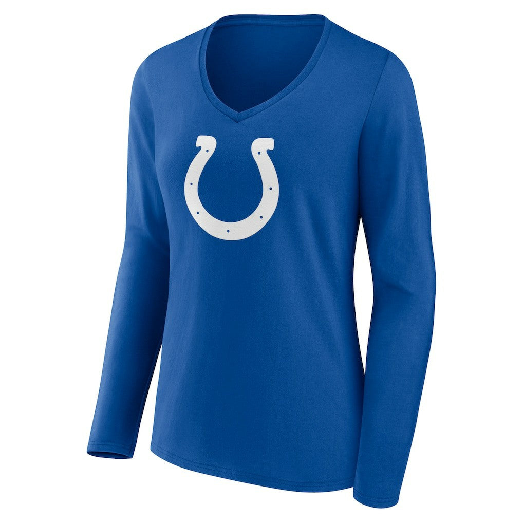 Women's Primary Team Logo Long Sleeve V-Neck T-Shirt - Indianapolis Colts