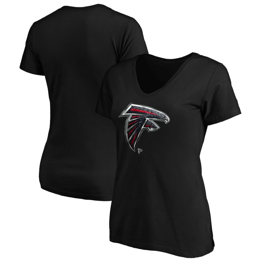 Women's Midnight Mascot Logo V-Neck T-Shirt - Atlanta Falcons