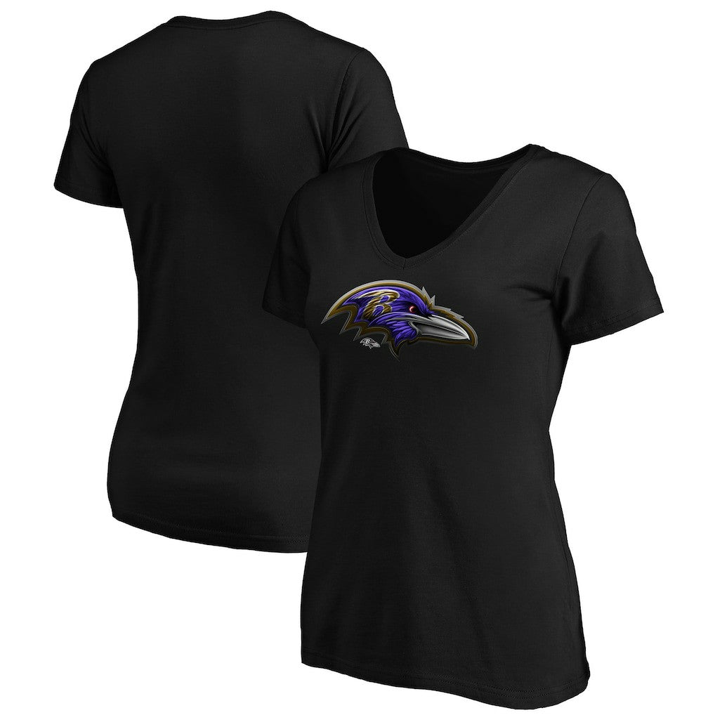 Women's Midnight Mascot Logo V-Neck T-Shirt - Baltimore Ravens