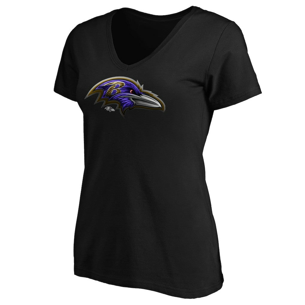 Women's Midnight Mascot Logo V-Neck T-Shirt - Baltimore Ravens