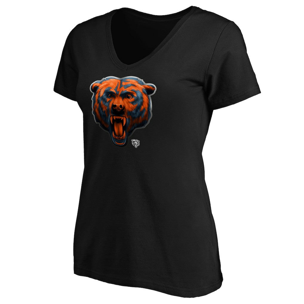 Women's Midnight Mascot Logo V-Neck T-Shirt - Chicago Bears