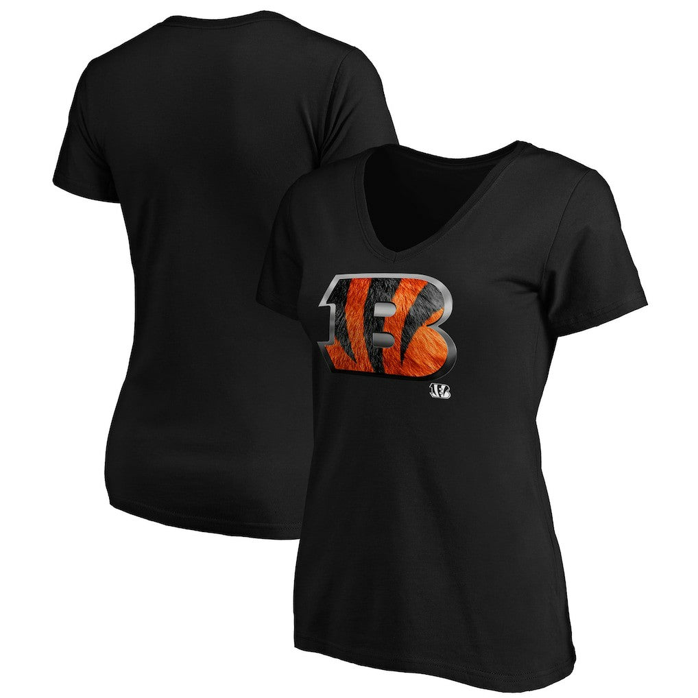 Women's Midnight Mascot Logo V-Neck T-Shirt - Cincinnati Bengals