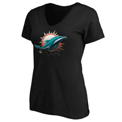 Women's Midnight Mascot Logo V-Neck T-Shirt - Miami Dolphins