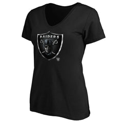 Women's Midnight Mascot Logo V-Neck T-Shirt - Las Vegas Raiders