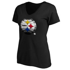 Women's Midnight Mascot Logo V-Neck T-Shirt - Pittsburgh Steelers