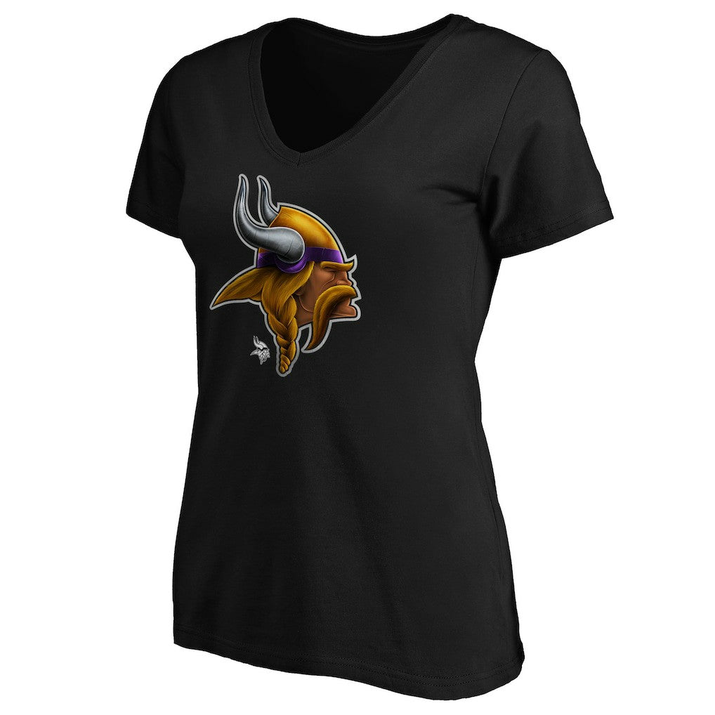 Women's Midnight Mascot Logo V-Neck T-Shirt - Minnesota Vikings