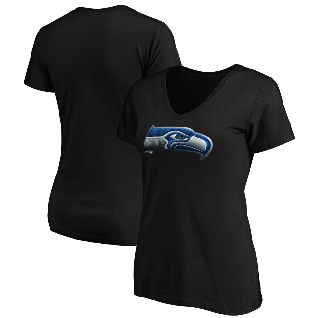 Women's Midnight Mascot Logo V-Neck T-Shirt - Seattle Seahawks