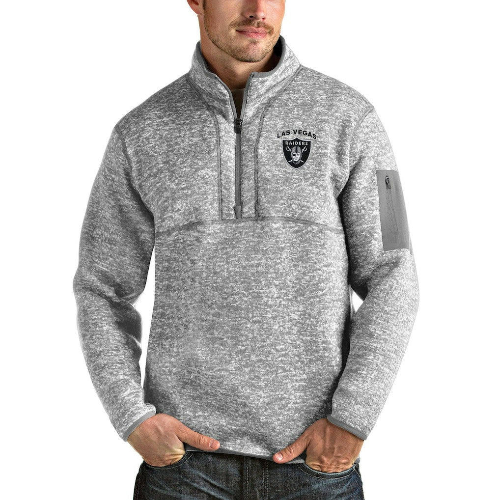 Antigua Fortune Quarter-Zip Pullover Jacket - Las Vegas Raiders