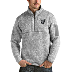 Antigua Fortune Quarter-Zip Pullover Jacket - Las Vegas Raiders
