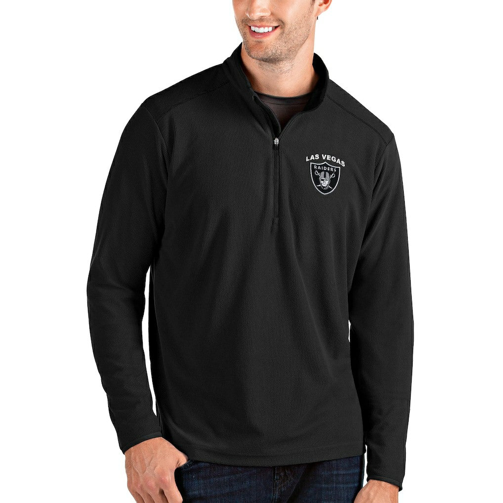 Antigua Glacier Quarter-Zip Pullover Jacket - Las Vegas Raiders