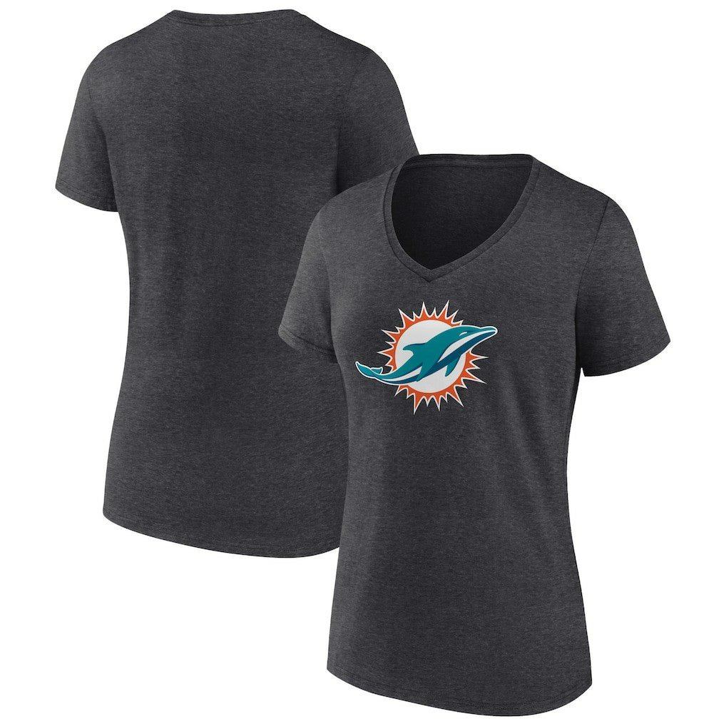 Women's Primary Team Logo V-Neck T-Shirt - Miami Dolphins