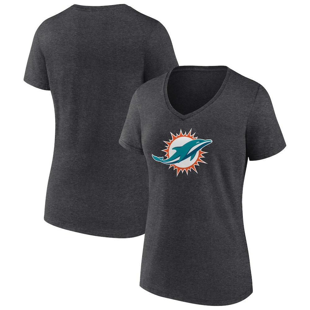 Women's Primary Team Logo V-Neck T-Shirt - Miami Dolphins