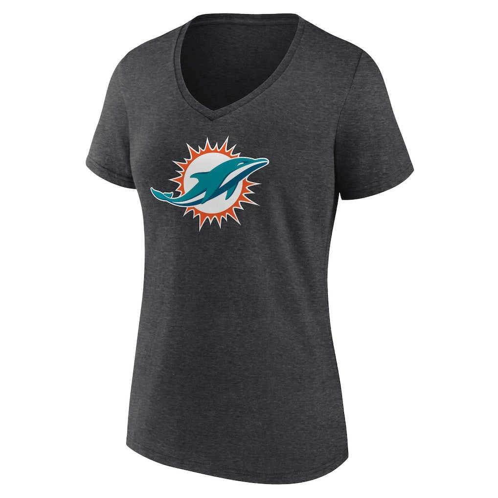 Women's Primary Team Logo V-Neck T-Shirt - Miami Dolphins