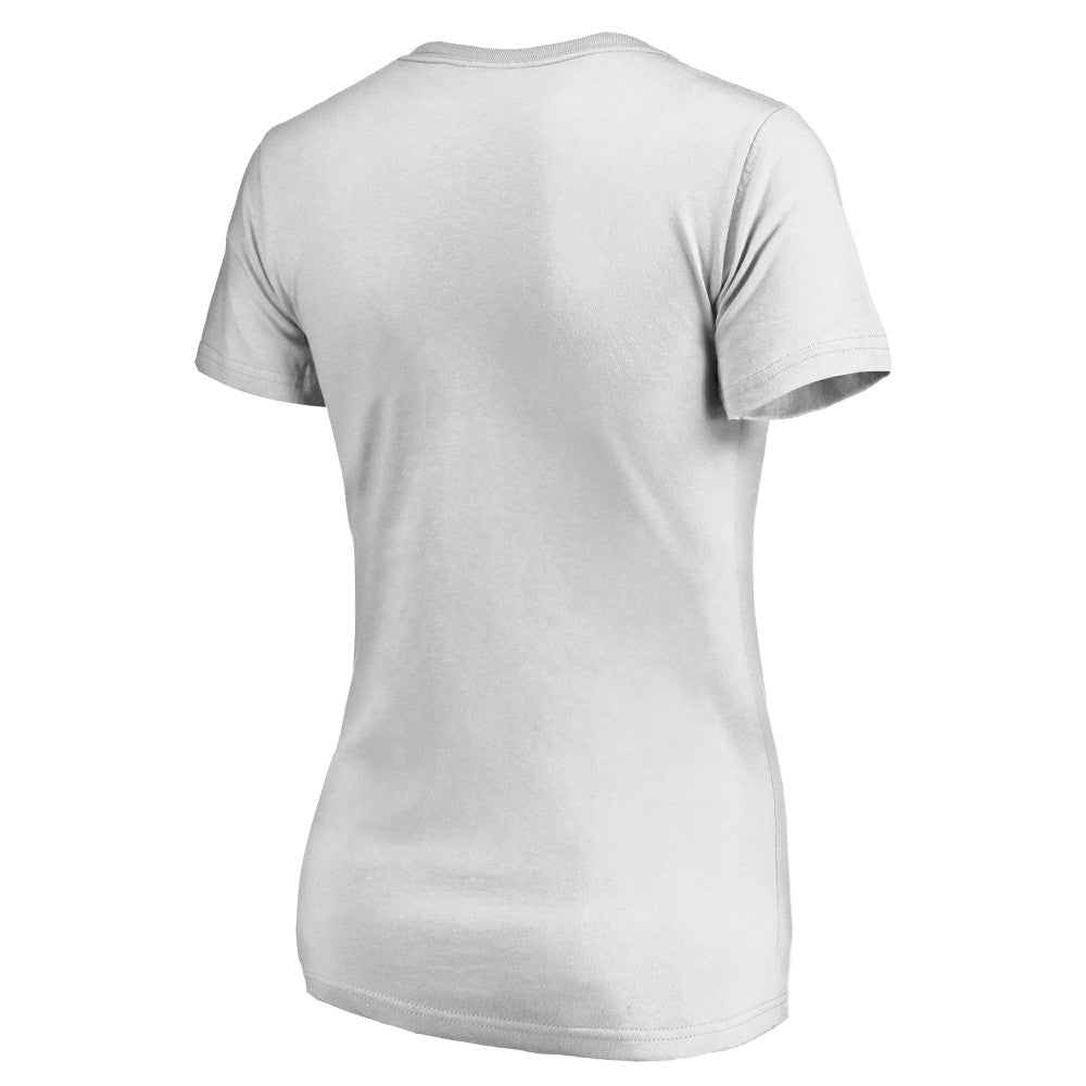 MLB Cincinnati Reds Women's Floral Arched Logo V-Neck T-Shirt