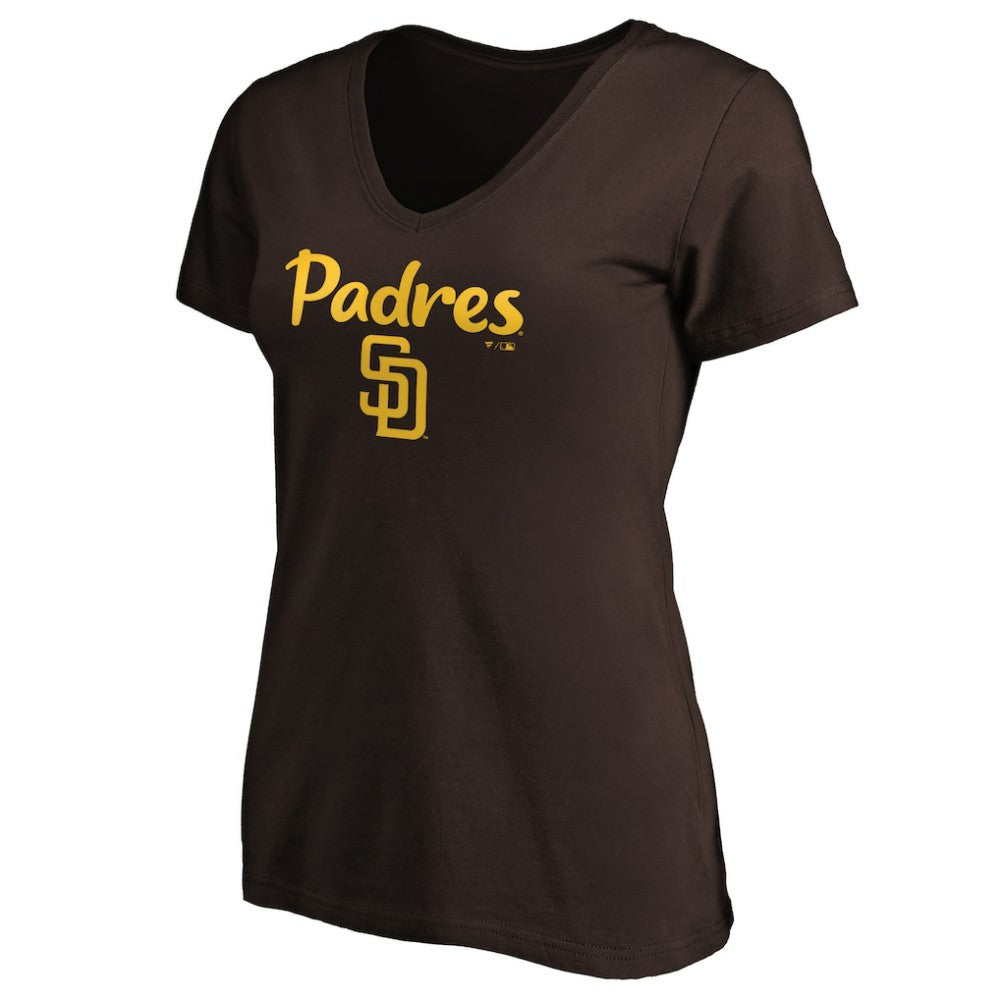MLB San Diego Padres Women's #1 Mom Logo V-Neck T-Shirt