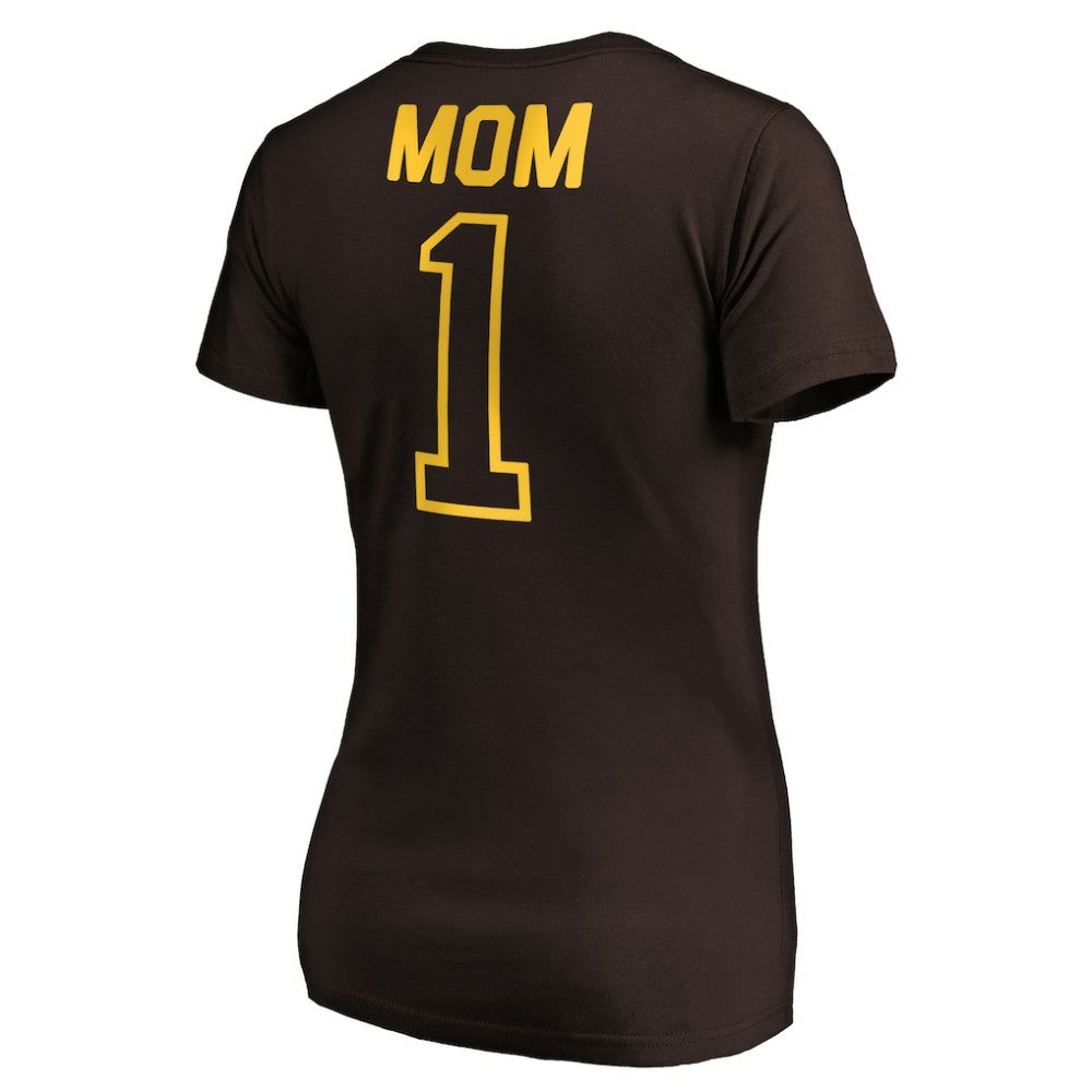 MLB San Diego Padres Women's #1 Mom Logo V-Neck T-Shirt