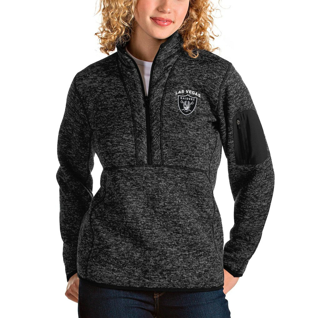 Antigua Women's Fortune Half-Zip Pullover Jacket - Las Vegas Raiders