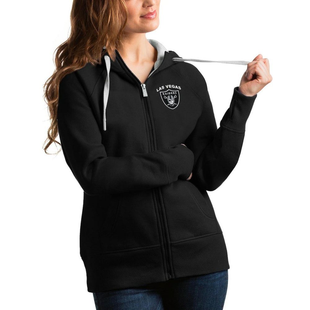 Antigua Women's Team Victory Full-Zip Hoodie - Las Vegas Raiders