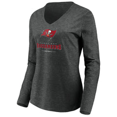 Women's Team Lockup Long Sleeve V-Neck T-Shirt - Tampa Bay Buccaneers