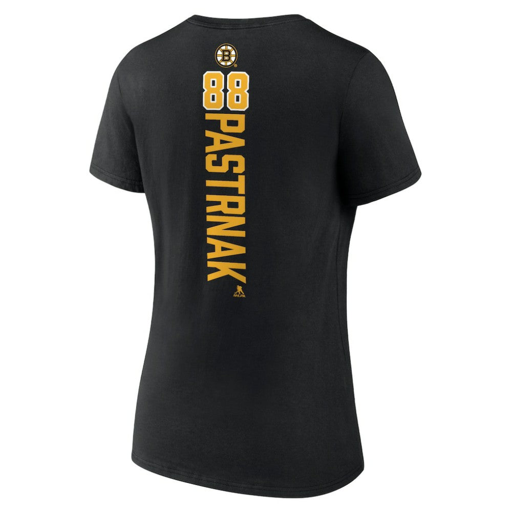 NHL Black David Pastrnak Boston Bruins Women's Playmaker V-Neck T-Shirt
