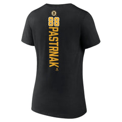 NHL Black David Pastrnak Boston Bruins Women's Playmaker V-Neck T-Shirt