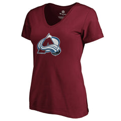 NHL Garnet Nathan MacKinnon Colorado Avalanche Women's Playmaker V-Neck T-Shirt