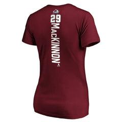 NHL Garnet Nathan MacKinnon Colorado Avalanche Women's Playmaker V-Neck T-Shirt