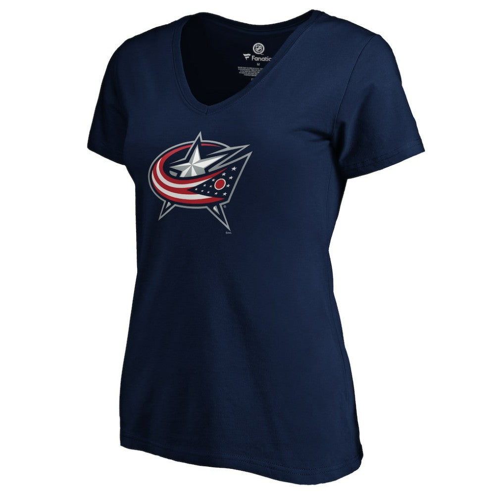 NHL Navy Zach Werenski Columbus Blue Jackets Women's Playmaker V-Neck T-Shirt