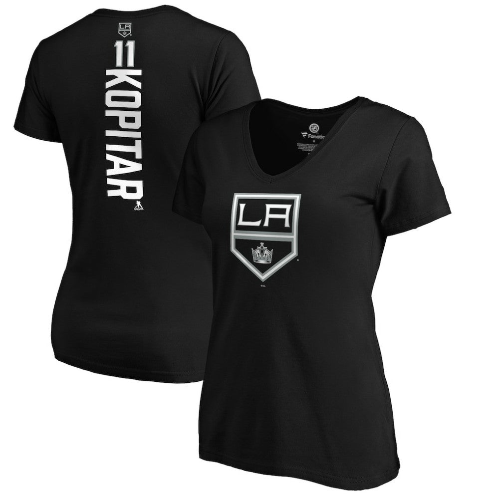 NHL Black Anze Kopitar Los Angeles Kings Women's Playmaker V-Neck T-Shirt