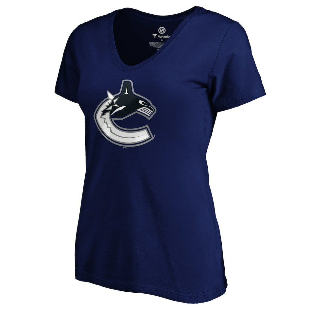 NHL Royal Elias Pettersson Vancouver Canucks Women's Playmaker V-Neck T-Shirt