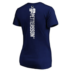 NHL Royal Elias Pettersson Vancouver Canucks Women's Playmaker V-Neck T-Shirt