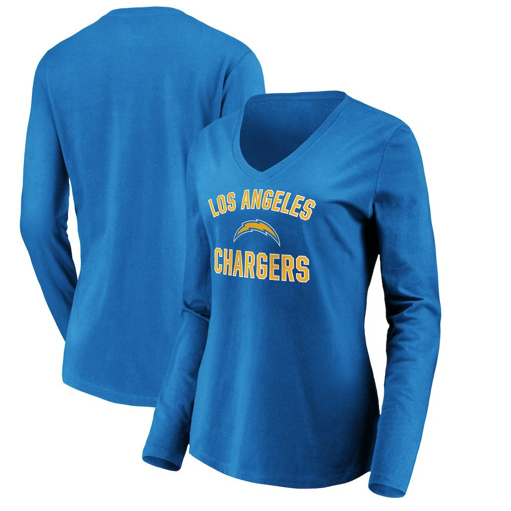 Women's Victory Arch Long Sleeve V-Neck T-Shirt - Los Angeles Chargers