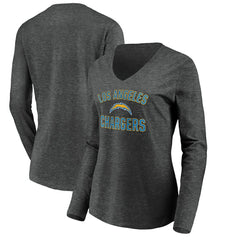 Women's Victory Arch Long Sleeve V-Neck T-Shirt - Los Angeles Chargers