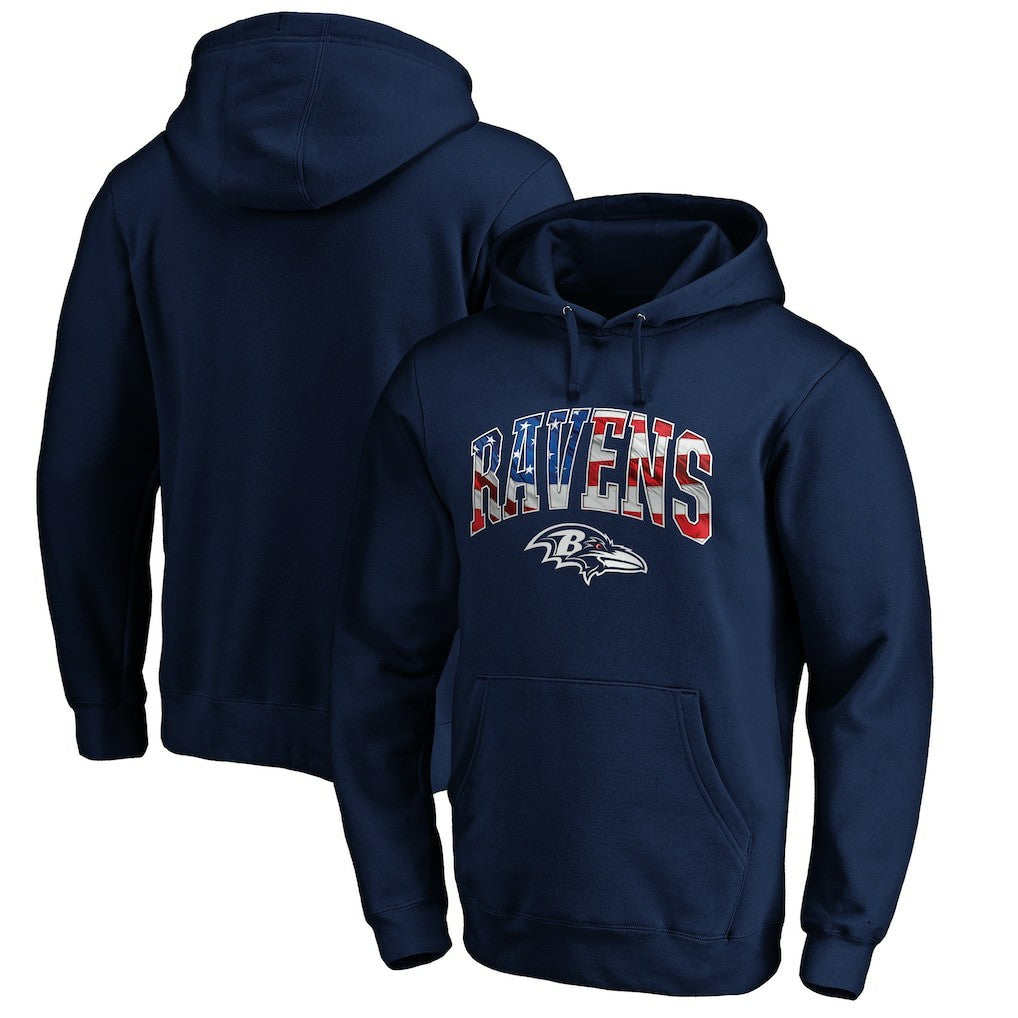 Banner Wave Fitted Pullover Hoodie - Baltimore Ravens