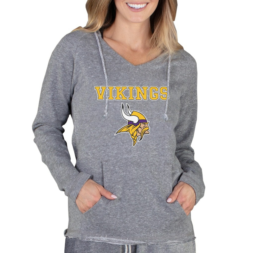 Concepts Sport Women's Mainstream Tri-Blend Raglan Hoodie V-Neck Top - Minnesota Vikings