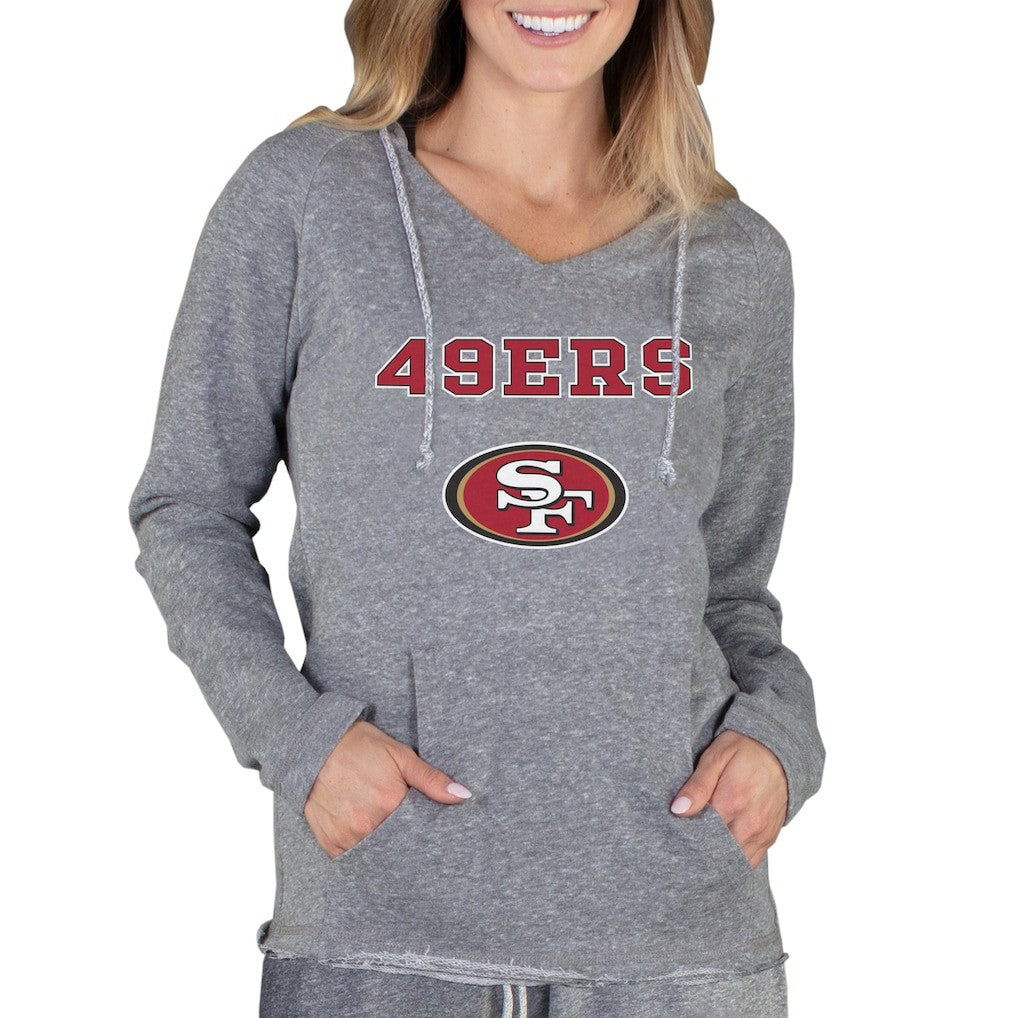 Concepts Sport Women's Mainstream Tri-Blend Raglan Hoodie V-Neck Top - San Francisco 49ers