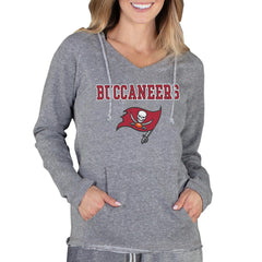 Concepts Sport Women's Mainstream Tri-Blend Raglan Hoodie V-Neck Top - Tampa Bay Buccaneers