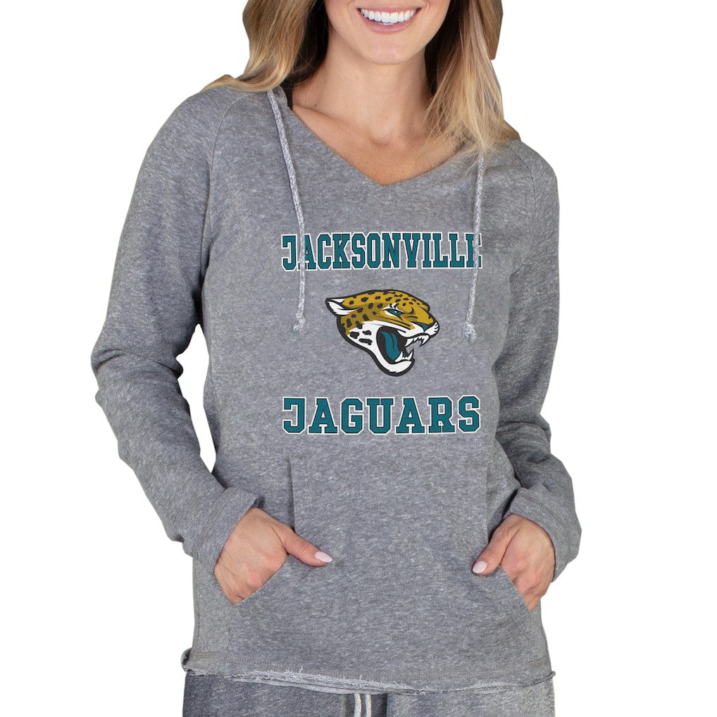 Concepts Sport Women's Mainstream Tri-Blend Raglan Hoodie V-Neck Top - Jacksonville Jaguars