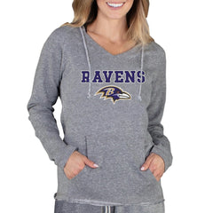 Concepts Sport Women's Mainstream Tri-Blend Raglan Hoodie V-Neck Top - Baltimore Ravens