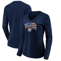 NBA Oklahoma City Thunder Women's Banner Wave V-Neck Long Sleeve T-Shirt